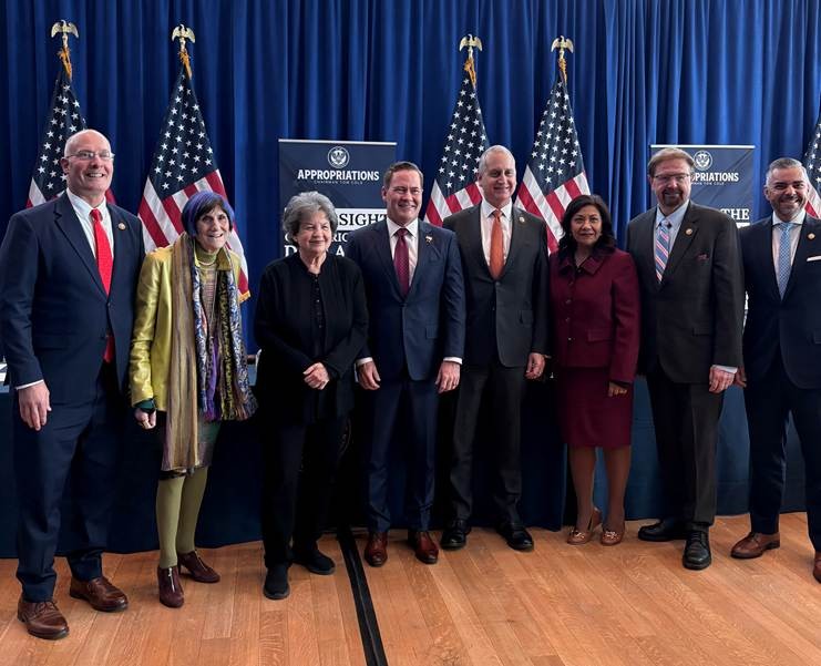 Members of the National Security, Department of State and Related Programs Appropriations Subcommittee with U.N. Ambassador Michael Waltz following a hearing on the United Nations.